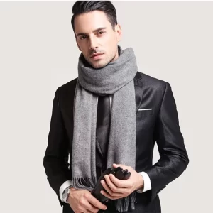Tassel Scarf Winter Thickened Lengthened Men Women Solid Color Shawl Versatile Warm Neck Wrap Cold Weather Fashion Accessory