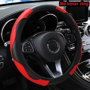 PU Leather Car Steering Wheel Cover 15 Inches Minimalist Automotive Supplies Without Inner Ring Anti-Slip Wear-Resistant