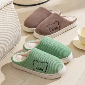 New Model 2025 Winter Warm Plush Slippers Non Slip Soft Indoor Bedroom Couple Home Shoes Flat Heel Comfort Autumn Footwear